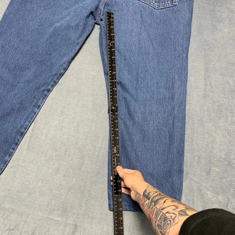 Rustler Jeans Mens 38x29 Blue Denim Relaxed Fit Faded Medium Wash Straight Leg